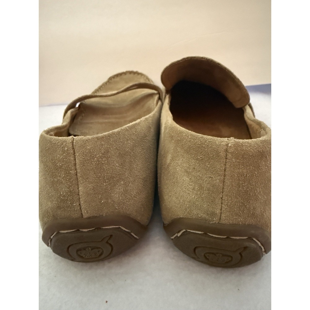 Born Womens 8M Tan Suede Penny Loafers Driving Moccasins Comfort Slip On Shoes - Picture 6 of 12